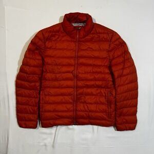 Geox Respira Down Jacket Men Orange L 44 Packable Lightweight Puffer Coat Read